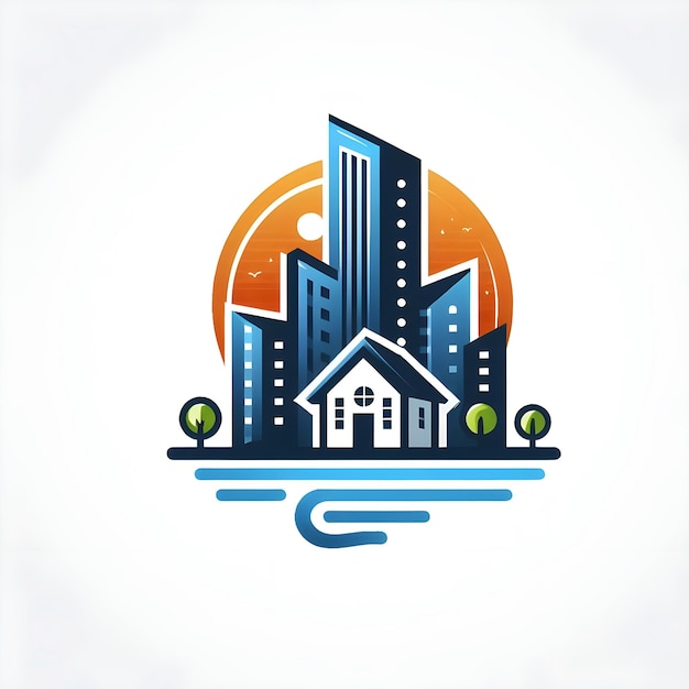 不動産と住宅の建物のベクトルのロゴ