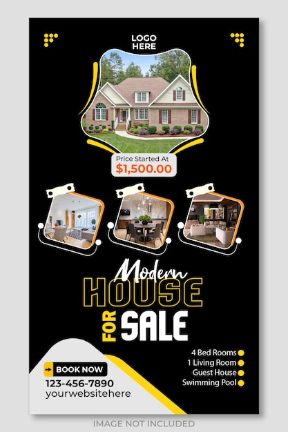 Vector Real Estate House Property Instagram and Facebook story Template