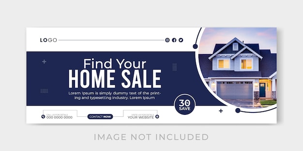 Vector vector real estate house property sale facebook cover template