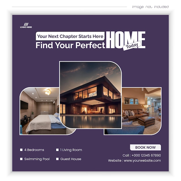 Vector vector real estate house sale poster or social media instagram banner design