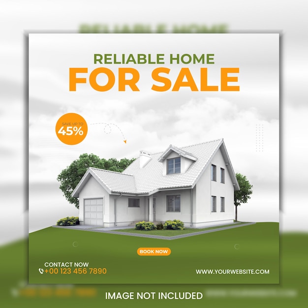 Vector vector real estate house social media post or square banner template premium vector