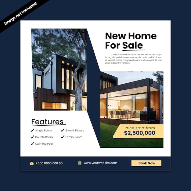 Vector real estate instagram post template promotional post