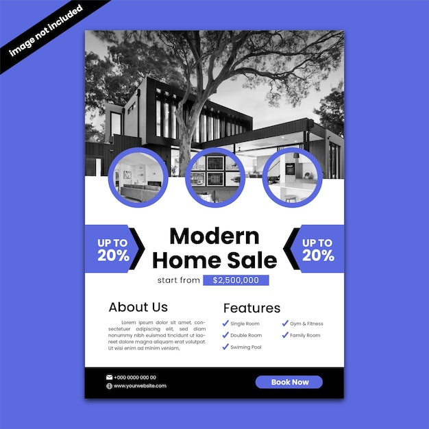Vector Real estate property flyer poster template