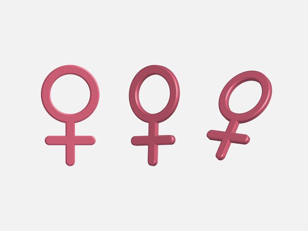 Vector vector realistic 3d female gender sign vector logo design icon illustration element vector