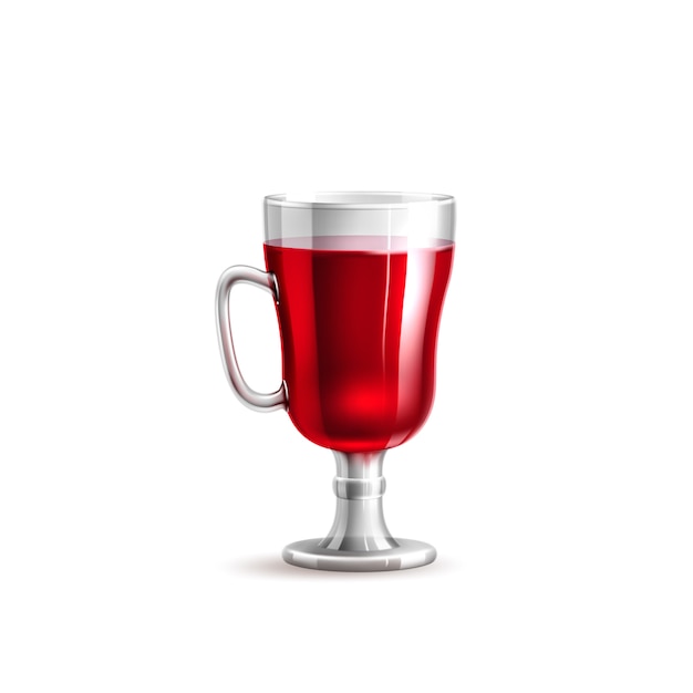 Vector realistic 3d mulled wine glass isolated