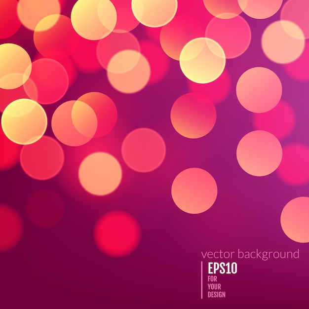 Vector realistic abstract background with blurred defocused bokeh lights