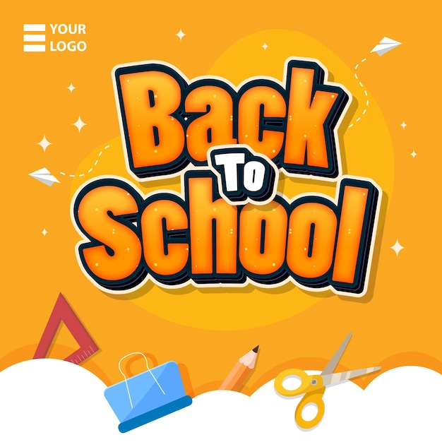 Vector realistic back to school flyer template