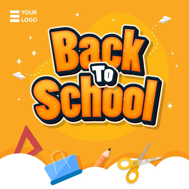 vector realistic back to school flyer template