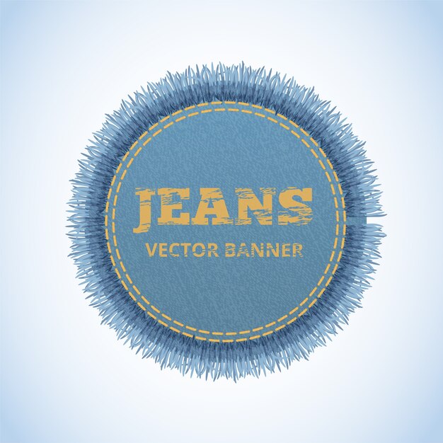 Bandiera realistica di vettore dei jeans.