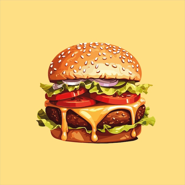 Vettore vettore di un hamburger realistico