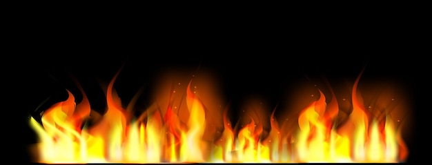 ベクトル現実的な燃える火の炎