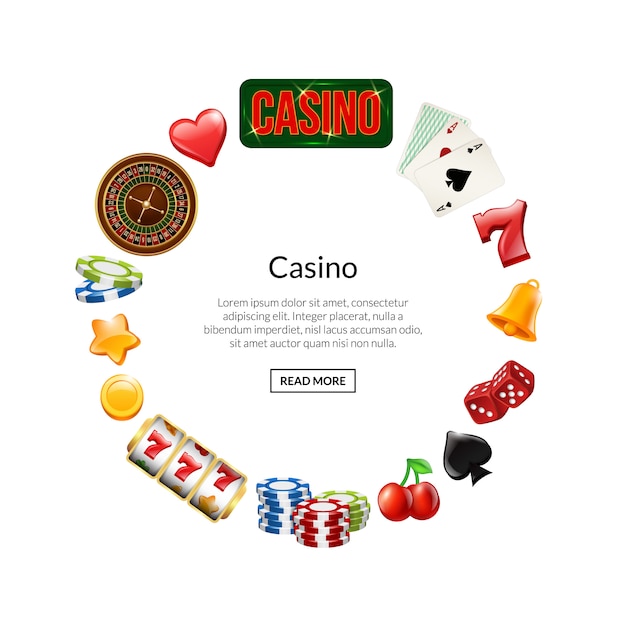 Vector realistic casino gamble in circle