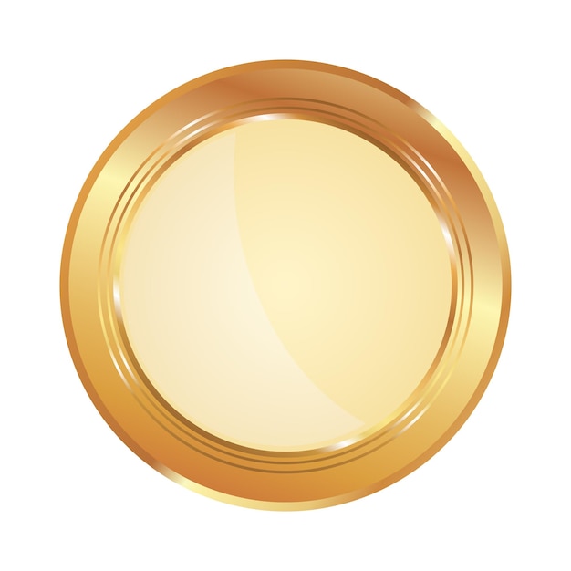 Vector realistic circular golden plate