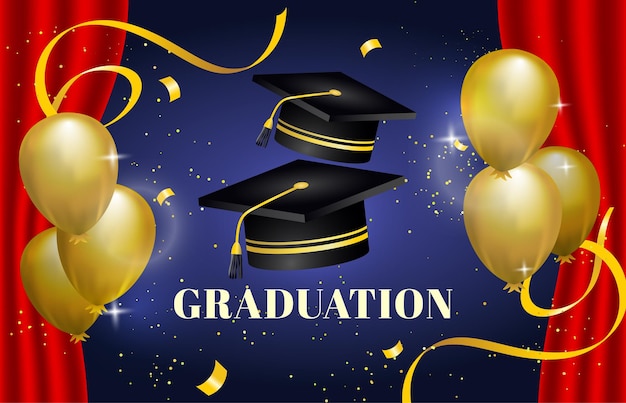 Vector realistic class graduation backdrop background