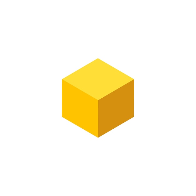 Vector realistic cube icon vector illustration