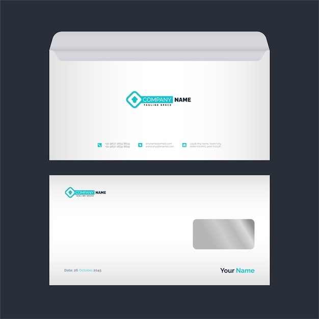 Vector realistic envelope mockup template vector file