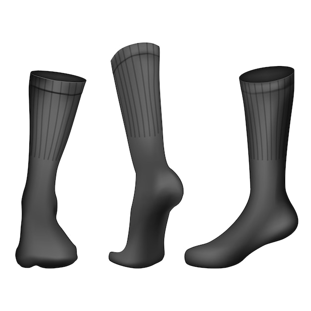 Vector vector realistic football socks black template editable illustration