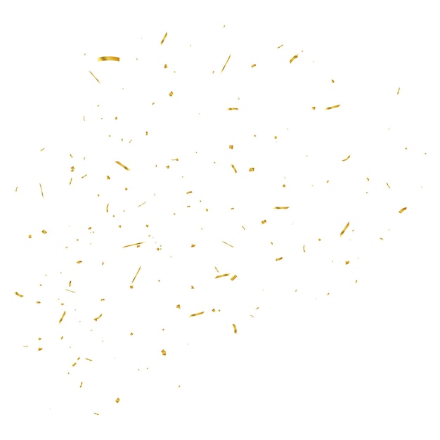 Vector realistic golden confetti ribbons set design