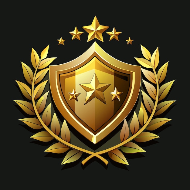 vector realistic golden luxury badge