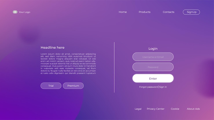 Vector vector realistic gradient glassmorphism effect banner background