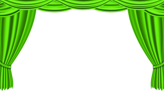 Vector realistic green curtain background