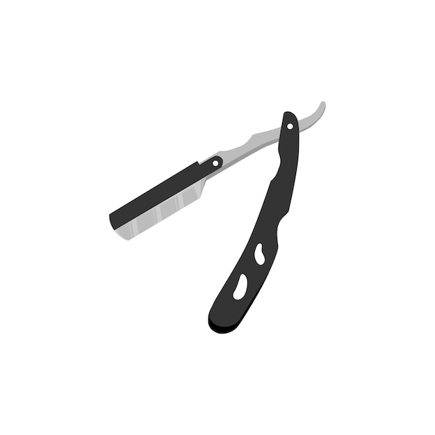 Vector realistic illustration of straight razor