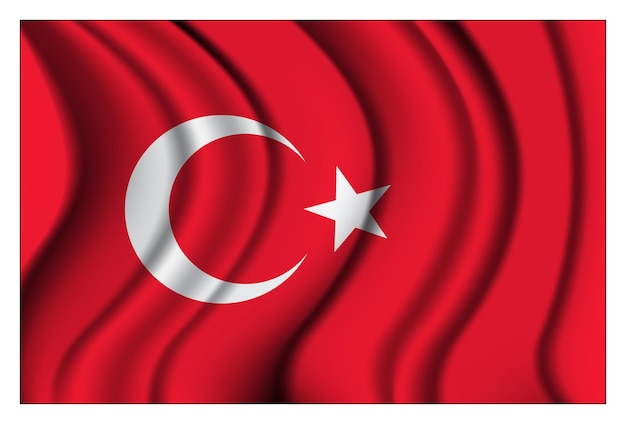 Vector realistic illustration of Turkish flags on a transparent background