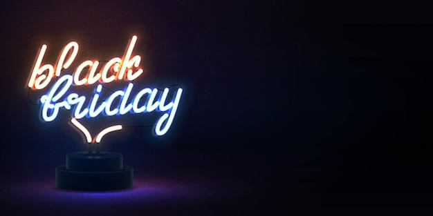 Vector vector realistic isolated neon sign of black friday text