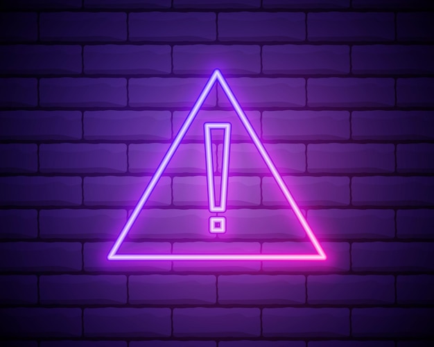 Vector realistic isolated neon sign of Exclamation Mark logo for decoration and covering on the wall background