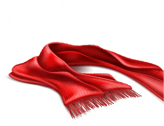 vector realistic knitted warm scarf chirstmas sign