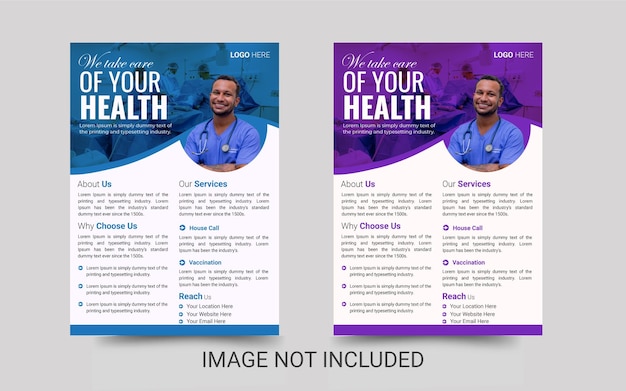 Vector vector realistic medical flyer template