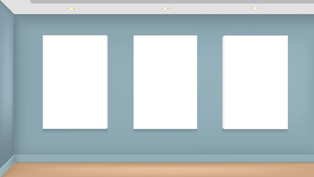 ベクトル 壁に白い絵のベクトル現実的なモックアップ