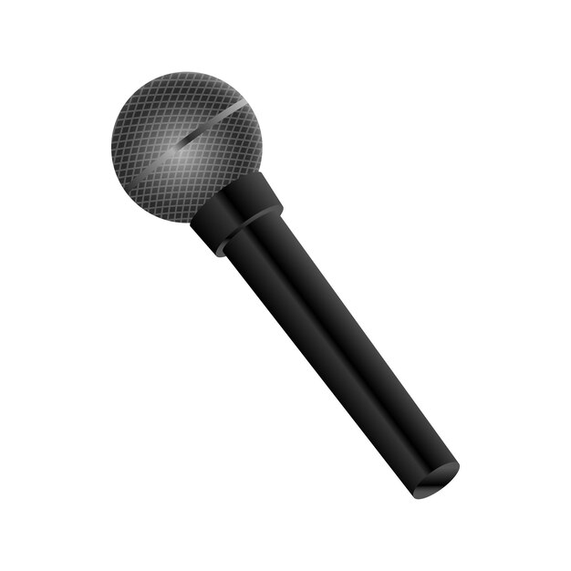Vector realistic modern microphone on white