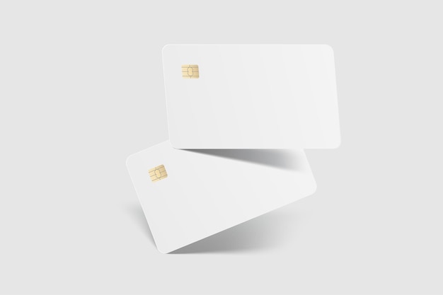 Vector realistic plastic credit card templates Blank debit card with chip card on background Mockup empty design for online business and finance technology payment digital payment concept