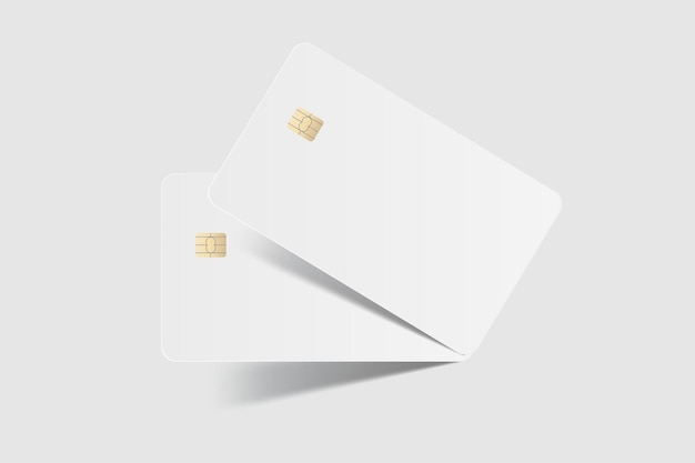 Vector realistic plastic credit card templates Blank debit card with chip card on background Mockup empty design for online business and finance technology payment digital payment concept