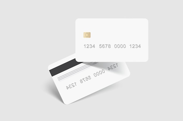 Vector realistic plastic credit card templates Blank debit card with chip card on background Mockup empty design for online business and finance technology payment digital payment concept