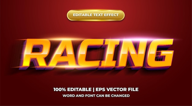 Vector vector realistic racing text effect editable text effect