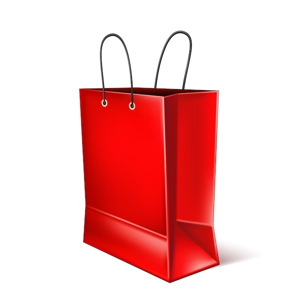 Vector realistic red shopping bag