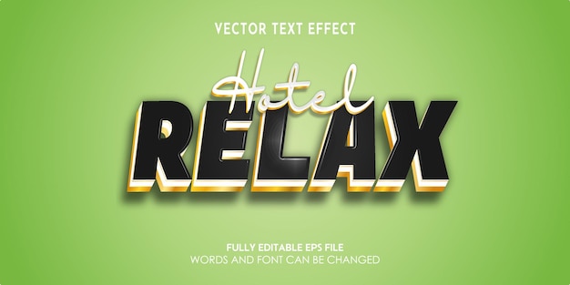 Vector realistic relax 3d bold text effect