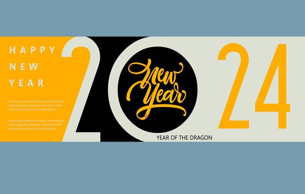 Vettore modello di copertina di social media vettoriale realistico per la celebrazione del nuovo anno 2024