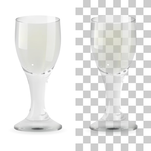 Vector realistic transparent and isolated whiskey shot glass. alcohol drink glass icon illustration