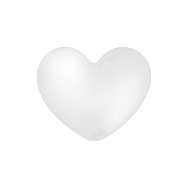 Vector realistic white 3d heart