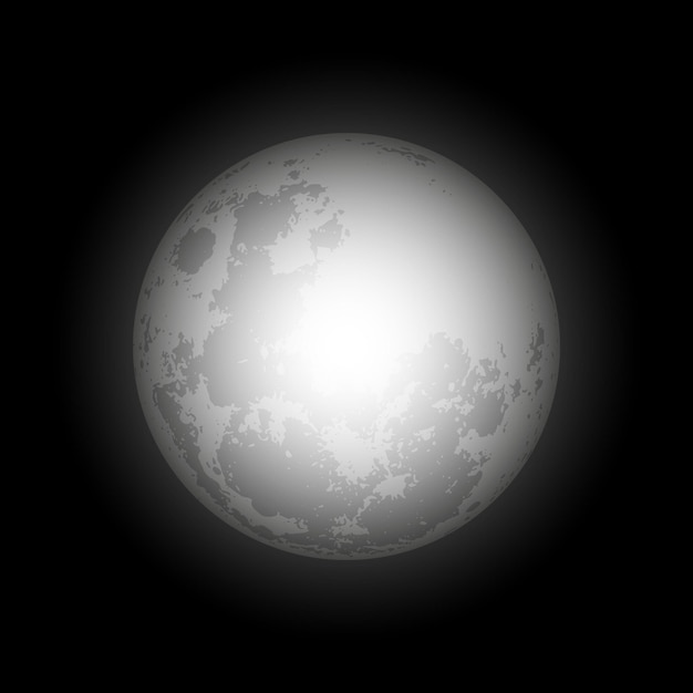 Vector realistic white moon