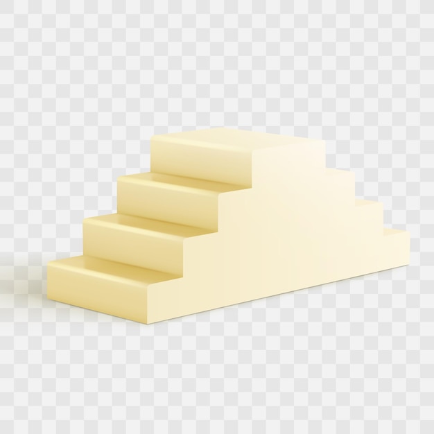 Vector realistic yellow staircase interior design element