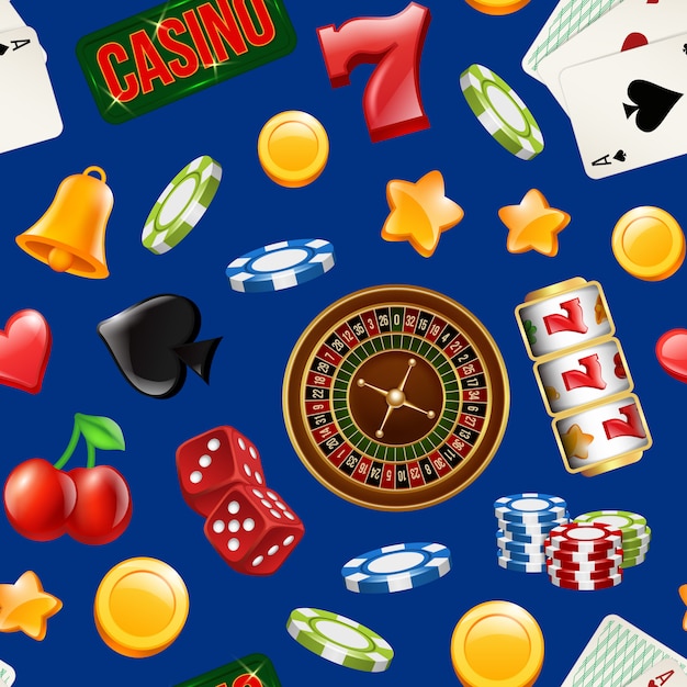 Vector realistisch casino gok naadloos patroon