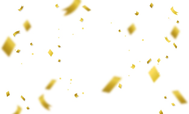 Vector realistisch gouden confetti lint set ontwerp