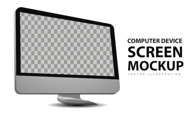 vector Realistisch schermmodel voor computerapparaat Perspectiefweergave van apparaat. 3D mobiele telefoon met schaduw