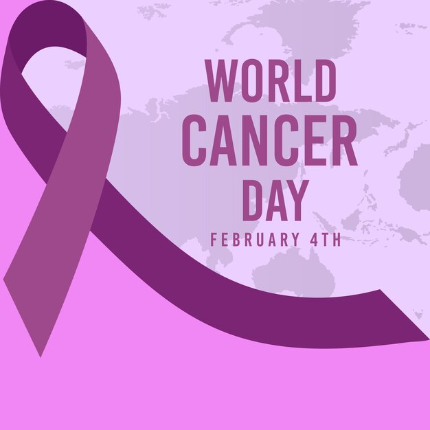 Vector realistische 4 februari Wereldkankerdag poster of banner achtergrond