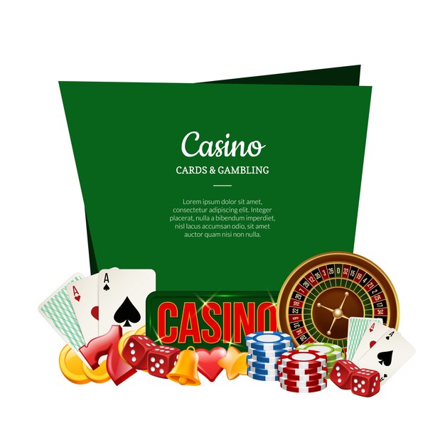 Vector vector realistische casinogok met plaats voor tekstillustratie