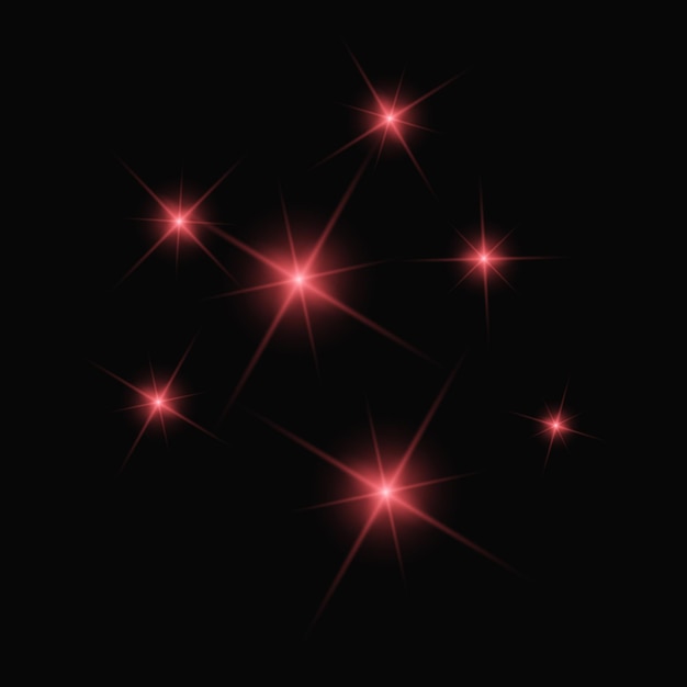vector realistische fonkelende ster abstracte rode lichten